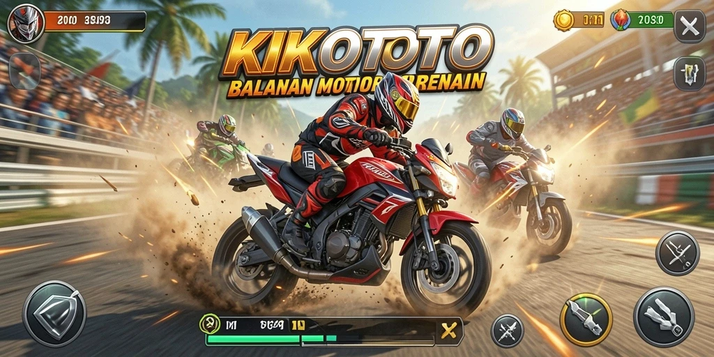 Gambaran menarik dari gameplay balapan motor KIKOTOTO.