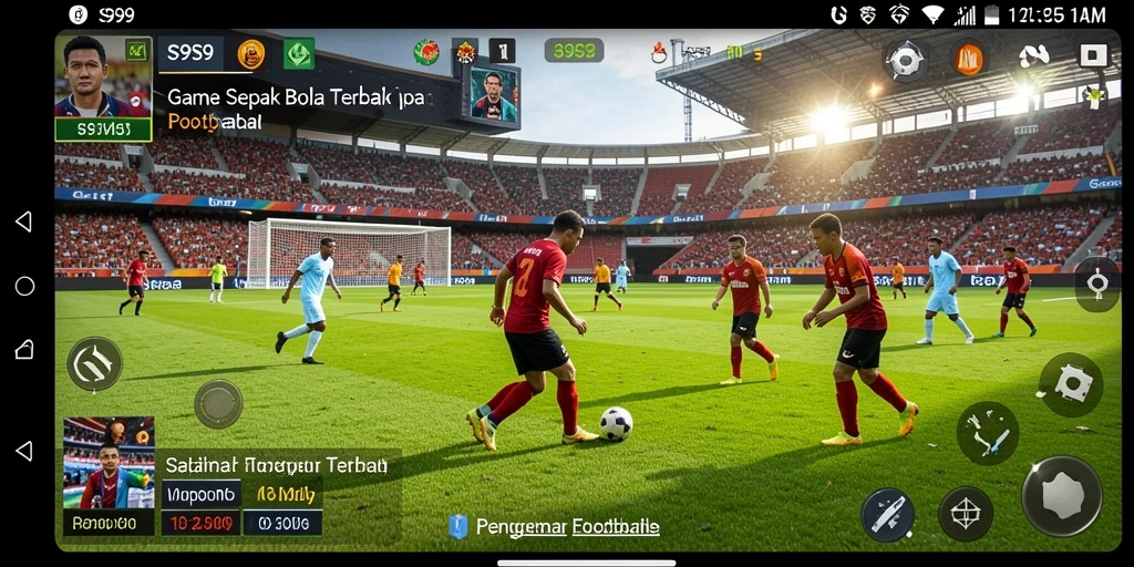 Tangkapan layar gameplay S9S9 menampilkan aksi seru permainan sepak bola.